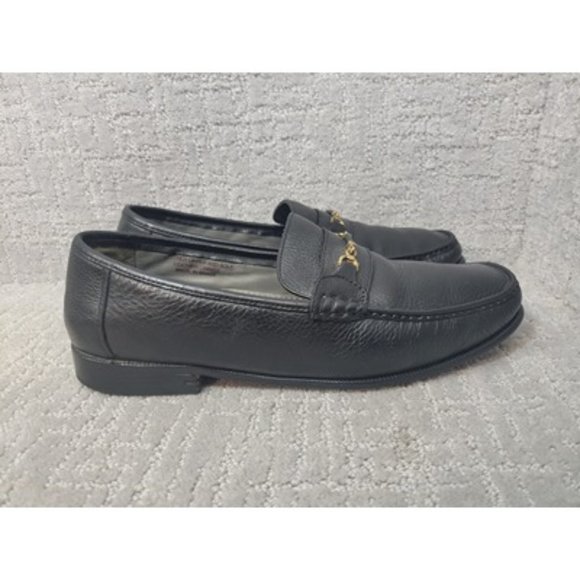 Florsheim Men's Size 13 D Black Leather Slip On Horsebit Moc Toe Loafer Shoes - Picture 3 of 9
